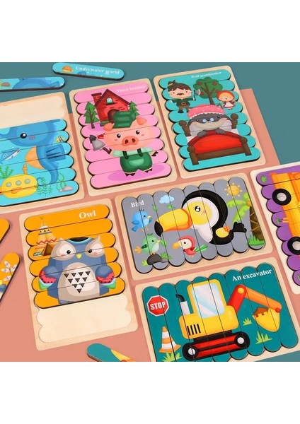 Q-01 Stili Çocuklar Ahşap Oyuncak Çift Taraflı 3D Bulmaca Yaratıcı Şerit Yapboz Istifleme Oyunu Bebek Montessori Eğitici Oyuncaklar Çocuklar Için (Yurt Dışından) fırsatları