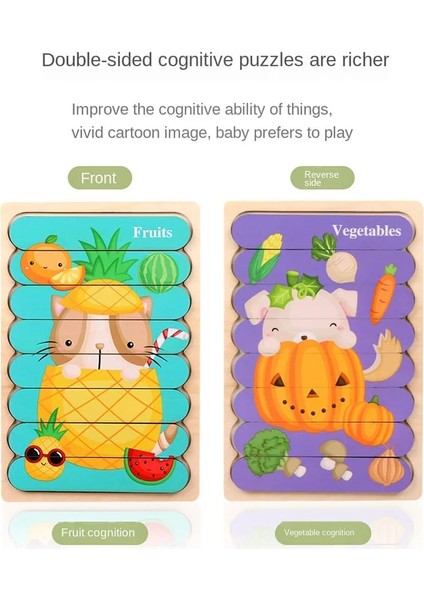 Q-01 Stili Çocuklar Ahşap Oyuncak Çift Taraflı 3D Bulmaca Yaratıcı Şerit Yapboz Istifleme Oyunu Bebek Montessori Eğitici Oyuncaklar Çocuklar Için (Yurt Dışından) indirimleri