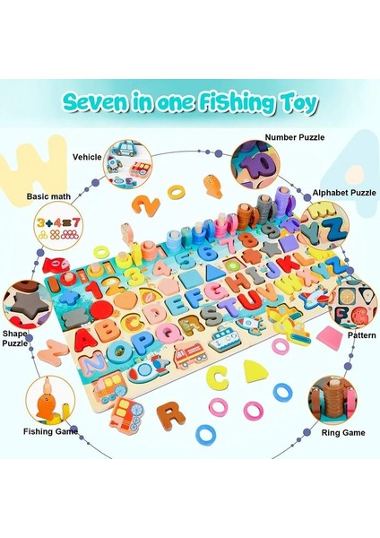 Dinozor Tarzı 3D Ahşap Montessori Eğitici Ahşap Oyuncaklar Okul Öncesi Sayma Geometri Meşgul Masa Oyunları Çocuklar Için Sıralayıcı Balık Tutma Matematik Öğrenin (Yurt Dışından) fırsatları