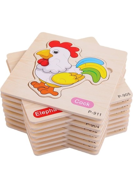 P914 Stili Çocuklar Ahşap 3D Yapboz Hayvan Trafik Araba Bebek Bilişsel Öğrenme Çocuklar Için Eğitici Oyuncaklar Zeka Oyunu Ahşap Oyuncak (Yurt Dışından)