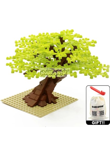 Açık Yeşil Ağaç Seti Stili Marumine Moc Tuğla Ağacı Plakalı Set Modeli Yapı Kiti Blokları Bitki Aksesuarları Çim Parçaları Dekorasyon Sahne Oyuncaklar (Yurt Dışından)