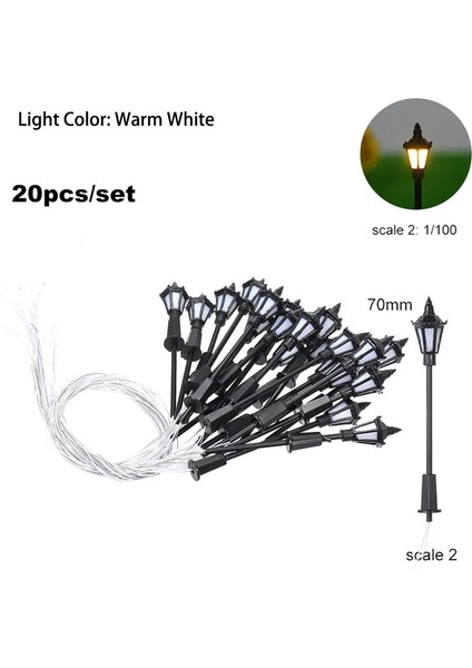 Tip 1 Ölçek 2 Stil Sıcak Beyaz Model Sokak Lambaları Düzeni Elektrik Direği Demiryolu Tren Bahçe Bahçesi Manzara LED Lamba Aydınlatma 1:ale 65MM (Yurt Dışından)