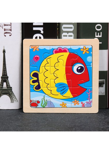 8 Balık Stili 11*11 cm 3D Ahşap Bulmaca Bebek Oyuncakları Karikatür Hayvan Trafik Tangram Yapboz Erken Öğrenme Çocuklar Için Eğitici Oyuncaklar (Yurt Dışından)