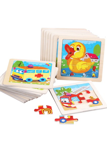 8 Balık Stili 11*11 cm 3D Ahşap Bulmaca Bebek Oyuncakları Karikatür Hayvan Trafik Tangram Yapboz Erken Öğrenme Çocuklar Için Eğitici Oyuncaklar (Yurt Dışından)