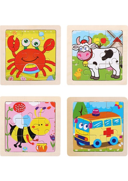 8 Balık Stili 11*11 cm 3D Ahşap Bulmaca Bebek Oyuncakları Karikatür Hayvan Trafik Tangram Yapboz Erken Öğrenme Çocuklar Için Eğitici Oyuncaklar (Yurt Dışından)