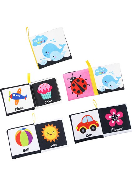 B851SOFT Bebek Kitapları Stili Montessori Bebek Oyuncakları Eğitici Flashcard Yüksek Kontrast Görsel Uyarım Öğrenme Duyusal Oyuncak Kağıt Eğitim Flash Kart Oyunu (Yurt Dışından)