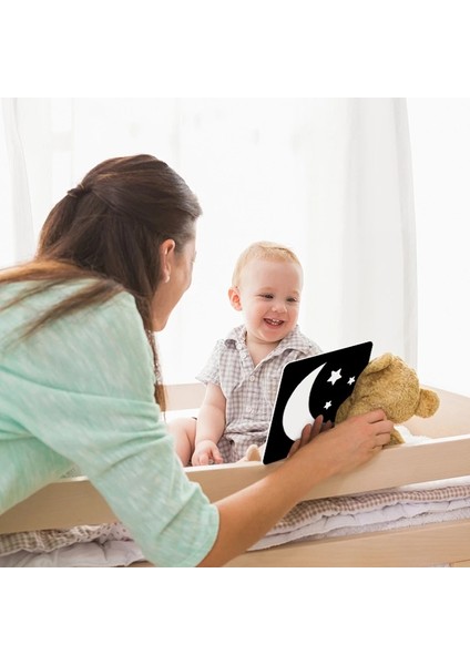B851SOFT Bebek Kitapları Stili Montessori Bebek Oyuncakları Eğitici Flashcard Yüksek Kontrast Görsel Uyarım Öğrenme Duyusal Oyuncak Kağıt Eğitim Flash Kart Oyunu (Yurt Dışından)