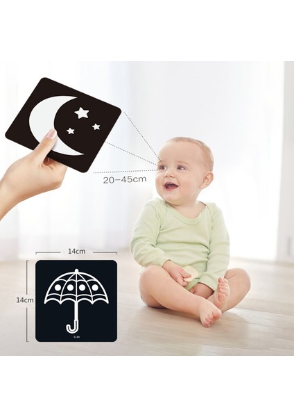 B851SOFT Bebek Kitapları Stili Montessori Bebek Oyuncakları Eğitici Flashcard Yüksek Kontrast Görsel Uyarım Öğrenme Duyusal Oyuncak Kağıt Eğitim Flash Kart Oyunu (Yurt Dışından)