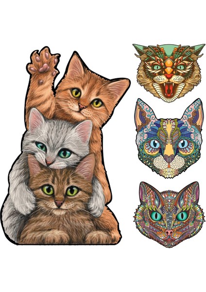 Mao-03-A3 Stili Yetişkinler Için Yeni Kedi Ahşap Yapbozlar Çocuklar Ahşap Dıy El Sanatları Hayvan Şekilli Noel Hediyesi Ahşap Yapboz Cehennem Zorluğu (Yurt Dışından) fiyatları