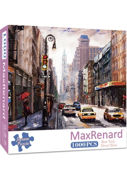 New York Sokak Görünümü Stili Yetişkinler Için Maxrenard Puzzleeces 48*69CM Meyve ve Çiçekler Kağıt Sanatı Bulmacalar Yağlıboyalar Oyuncaklar Ev Duvar Dekorasyonu Için (Yurt Dışından)