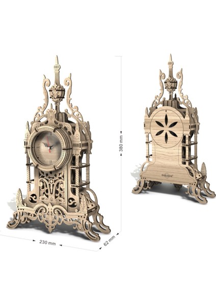Saat Kulesi Stili Yetişkinler Elle Monte Edilmiş Ahşap Bulmaca Barok Saat Kulesi 3D Çalar Saat Hayvan Modeli Çocuk Bulmaca Oyuncak Doğum Günü Hediyesi (Yurt Dışından)
