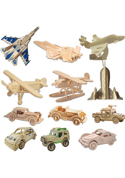 No.1 Tarzı Lazer Kesim Ahşap Araba Uçak Buharlı Lokomotif Oyuncaklar 3D Ahşap Bulmaca Montaj Ahşap Kitleri Çocuklar Çocuklar Için Masa Dekorasyonu (Yurt Dışından)