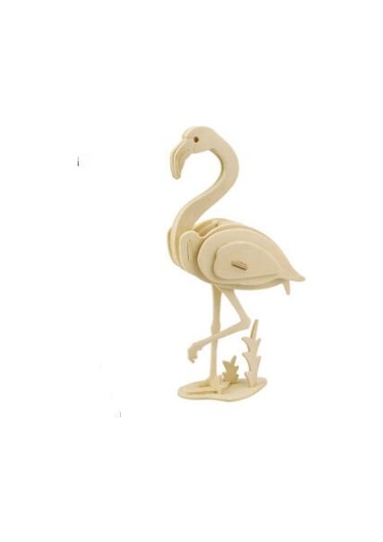 Flamingo Tarzı Dıy Çocuklar 3D Ahşap Bulmacalar Hayvan Uçak Modeli Montaj Yapı Kitleri Çocuklar Için Eğitici Oyuncaklar (Yurt Dışından)