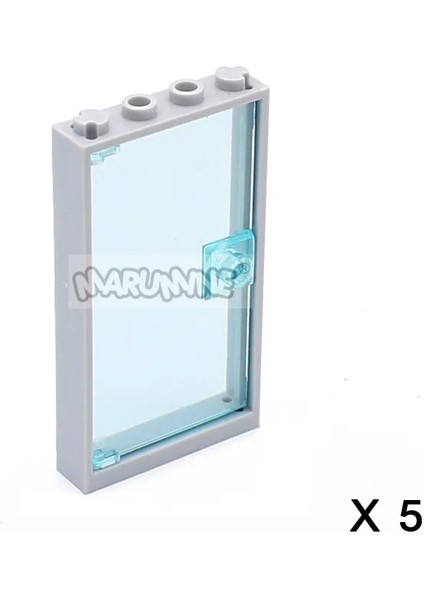 Gri ve Berrak Mavi Stili Marumine Pencere Kapı Çerçevesi Yapı Taşları Moc Parçaları Cam Oyuncaklar ile Çocuk Evi Şehir Uyumlu Tuğla (Yurt Dışından)