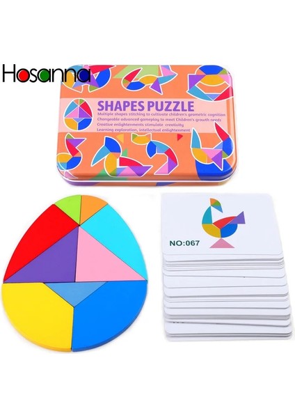 Yumurta Şekli Stili Manyetik Tangram Bulmaca Kitap Taşınabilir Bebek Oyuncakları Çocuklar Montessori Istihbarat Yapboz Ahşap Çocuklar Için Eğitici Oyuncaklar (Yurt Dışından)