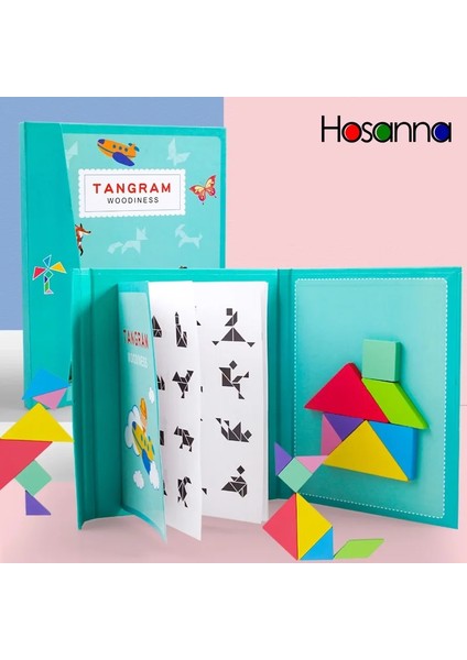 Yumurta Şekli Stili Manyetik Tangram Bulmaca Kitap Taşınabilir Bebek Oyuncakları Çocuklar Montessori Istihbarat Yapboz Ahşap Çocuklar Için Eğitici Oyuncaklar (Yurt Dışından)