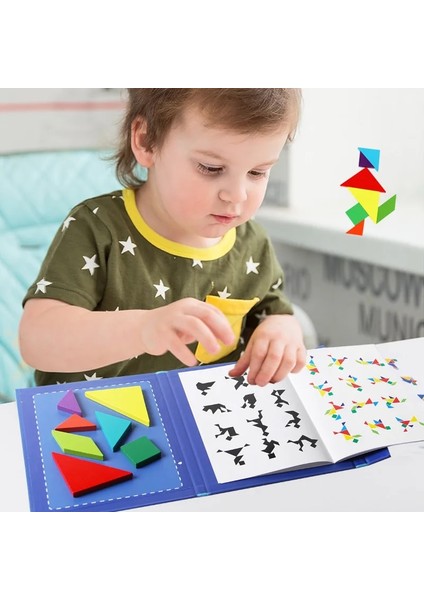 Yumurta Şekli Stili Manyetik Tangram Bulmaca Kitap Taşınabilir Bebek Oyuncakları Çocuklar Montessori Istihbarat Yapboz Ahşap Çocuklar Için Eğitici Oyuncaklar (Yurt Dışından)