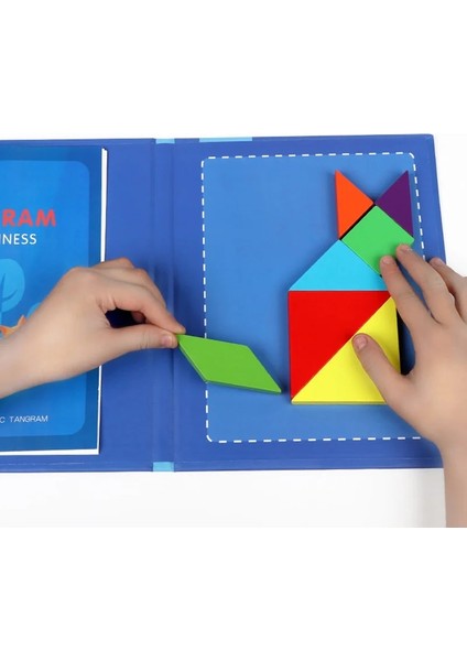 Yumurta Şekli Stili Manyetik Tangram Bulmaca Kitap Taşınabilir Bebek Oyuncakları Çocuklar Montessori Istihbarat Yapboz Ahşap Çocuklar Için Eğitici Oyuncaklar (Yurt Dışından)