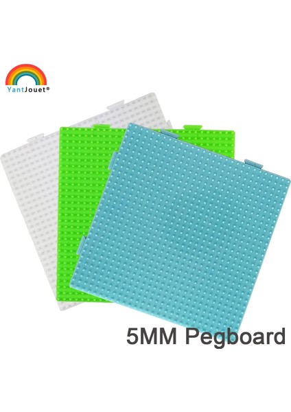 Pengfu Shop Yeşil Stil Yantjouet 5mm Hama Boncuk Pegboard Beyaz Yeşil Nokta Şeffaf Şablon Kurulu Kare Aracı Dıy Şekil Malzeme Kurulu Yapboz (Yurt Dışından)