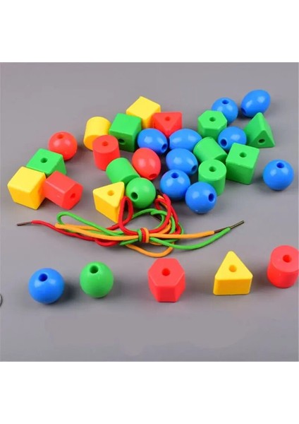 50GEOMETRI BEAD2ROPE Stili Boncuk Oyuncaklar Geometrik Şekil Boncuklar Tel Çekme Boncuk Oyunu Bebek Çocuklar Için Eğitici Oyuncak Çocuk El Sanatları Boncuk Oyuncak (Yurt Dışından) modelleri