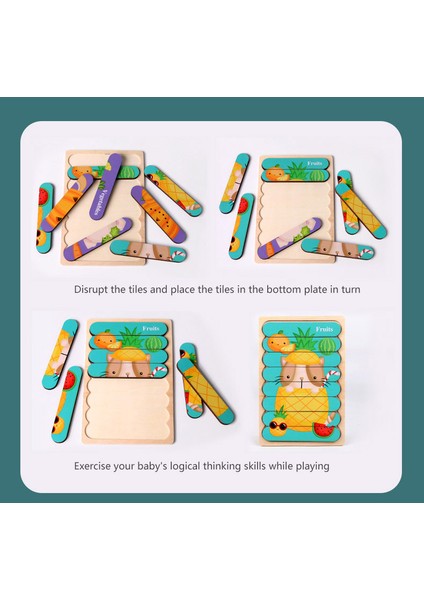 1 Adet Stil 01 Stil 1 Adet Çift Taraflı 3D Bulmaca Karikatür Şerit Ahşap Yaratıcı Bebek Oyuncak Hikayeler Anlatan Istifleme Yapboz Montessori Oyuncak Çocuklar Için (Yurt Dışından)