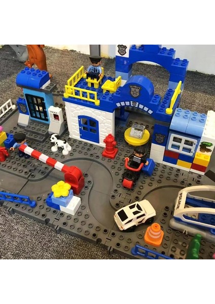 2 Adet Arka Cam 01 Stili Büyük Yapı Taşları Uyumlu Büyük Tuğlalar Yol Plakası Otopark Direği Yakıt Istasyonu Şehir Trafik Çocukları Eğitici Yaratıcı Oyuncaklar (Yurt Dışından)