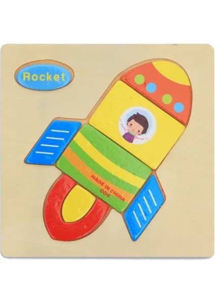 Roket Tarzı 3D Ahşap Bulmaca Yapboz Oyuncaklar Çocuklar Için Ahşap 3D Karikatür Hayvan Bulmacalar Zeka Çocuklar Çocuklar Için Erken Eğitici Oyuncaklar (Yurt Dışından)