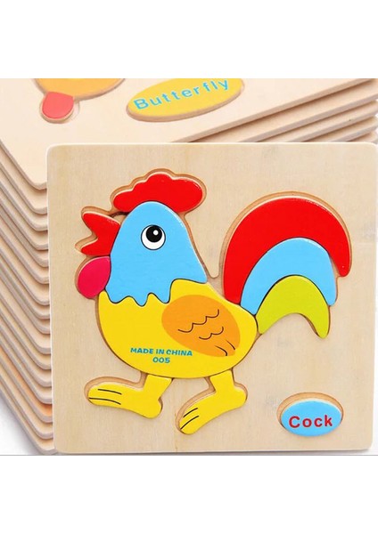 Roket Tarzı 3D Ahşap Bulmaca Yapboz Oyuncaklar Çocuklar Için Ahşap 3D Karikatür Hayvan Bulmacalar Zeka Çocuklar Çocuklar Için Erken Eğitici Oyuncaklar (Yurt Dışından)