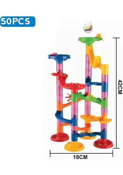 50 Adet Kutu Stili Yok Mermer Run Yarış Pisti Yapı Taşları Çocuklar 3D Labirent Topu Rulo Oyuncak Dıy Mermer Run Yarış Coaster Seti Ristmas Hediye (Yurt Dışından)