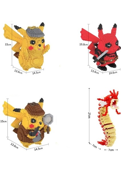 7080 Kutu Stili Yok Pokemon Yapı Taşları Uyumlu Karikatür Poke Anime Topu Pikachued Diamond M Tuğla Oyuncak Oyunu (Yurt Dışından)