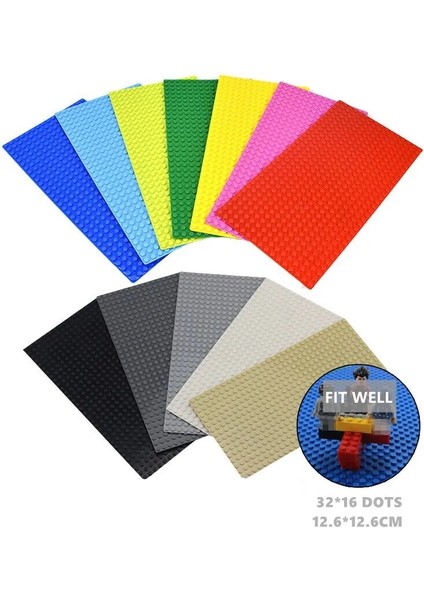 3216 Açık Mavi Stil Klasik Taban Plakaları Plastik Tuğla Taban Plakaları Uygun Şehir Klasik Boyutlu Yapı Taşları Inşaat Oyuncakları 16*32 Nokta (Yurt Dışından)