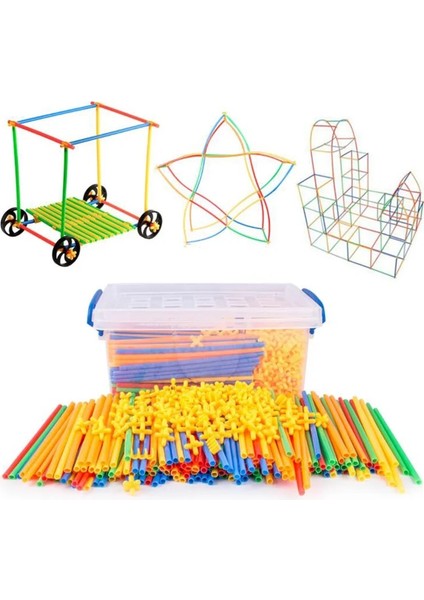 400 Adet Tarzı Pcs Plastik 4d Saman Yapı Taşları Ortak Komik Gelişim Oyuncaklar Bebek Eğitimi Için Geometrik Şekil Blok Oyuncaklar Oynarken (Yurt Dışından)