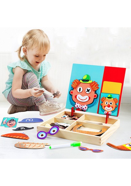 Pengfu Shop Çeşitli Kız Tarzı Ahşap Eğitici Bulmaca Montessori 3D Magnetldren's Bulmaca Eğitici Oyuncaklar Yeniden Kullanılabilir Dıy Oyuncak Okul Öncesi Eğitici Oyuncaklar (Yurt Dışından)