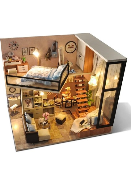 M032 Stili Cutebee Dıy Dollhouse Kiti Ahşap Bebek Evleri Minyatür Dollhouse Mobilya Kiti Çocuklar Için LED Oyuncaklar ile Noel Hediyesi TD16 (Yurt Dışından) fiyatları