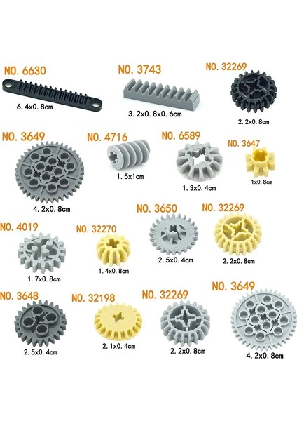 32072-SIYAH20 Adet Tarzı Tuğla Teknik Dişli Parçaları Sonsuz Raf Klasik Aksesuarlar Moc Tren Araba Vinç Modeli Çocuklar Için Dıy Yapı Taşları Oyuncak (Yurt Dışından)
