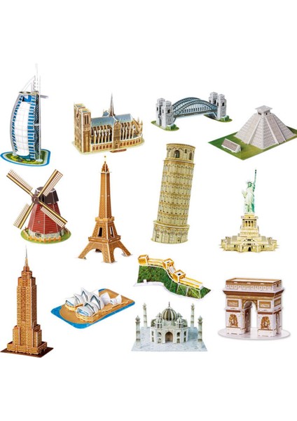 Empirestate Bina Stili 3D Dünya Yapboz Dünya Inşaat Modeli Kiti Dıy Craft Oyuncak Çocuklar Çocuklar Için Eğitici Oyuncaklar Hediyeler (Yurt Dışından)