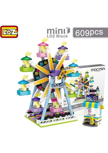 NO.1728 Tarzı Loz Yapı Taşları Dönme Dolap Oyuncaklar Bir Atlıkarınca Plastik Montaj Blokları Çocuk Oyuncağı Eğitici Dıy Mimarisi Modeli 1718 (Yurt Dışından) modelleri