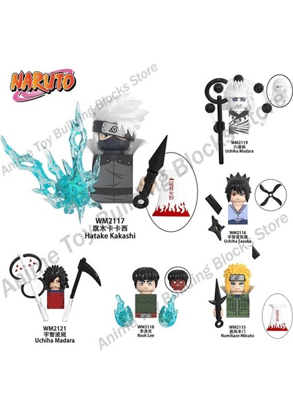 WM2084 Stili W Naruto Yapı Taşları Tuğla Montajı Kakashi Sasuke Uchiha Madara Anime Mini Aksiyon Figürleri Kafaları Oyuncaklar Çocuklar Hediyeler (Yurt Dışından) fiyatları