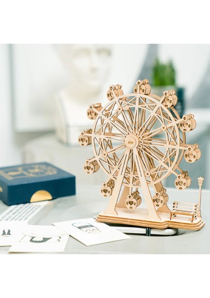 TG403 Stili Robotime Dıy 3D Ahşap Bulmaca Oyuncaklar Montaj Model Oyuncaklar Uçak Merry Go Round Dönme Dolap Oyuncaklar Çocuklar Için (Yurt Dışından) modelleri