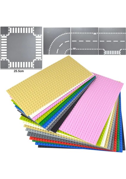 Siyah 32X16 Stili Şehir Figürleri Klasik Taban Plakaları 32*32 32*16 Nokta Montaj Tuğla Taban Plakası Sokak Yol Plakası Yaratıcı Yapı Taşları (Yurt Dışından)