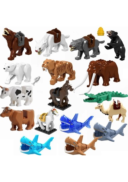 XL015 Stili Kilitleme Hayvanlar Akrep Takım Ayı Kaplan Köpekbalığı At Yapı Taşı Oyuncaklar Çocuklar Için Kilitleme Hayvanlar Çocuklar Hediyeler ile Uyumlu (Yurt Dışından) indirimleri