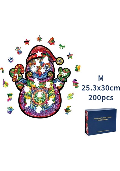 Noel Kardan Adam-M Stili Noel Noel Baba 3D Ahşap Yapboz Hayvan Yapboz Hediye Paketleme Kutusu Aldult Noel Yapboz Çocuklar Noel Oyuncak Hediyeler (Yurt Dışından)