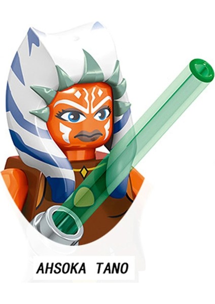 Pengfu Shop E-PG762 Stili Luke Skywalker Ahsoka Tano Yapı Taşları Yoda Obi-Wan Kenobi Sith Kylo Ren Kont Dooku Starkiller Yıldız Tuğla Şekil Savaşları Oyuncaklar (Yurt Dışından)