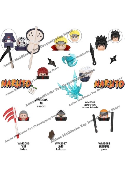 Yeşil Stil W Tek Satış Naruto Blokları Yapı Taşları Oyuncaklar Anime Çizgi Film Japon Karakterleri Naruto Tuğla Aksesuarları Çocuk Hediyeleri (Yurt Dışından) modelleri