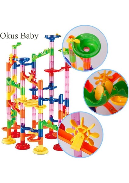 80 Adet Kutu Stili Yok Adet Set Dıy Inşaat Mermer Run Yarış Pisti Yapı Taşları Çocuklar 3D Labirent Topu Rulo Oyuncaklar Çocuklar Noel Hediyesi (Yurt Dışından)