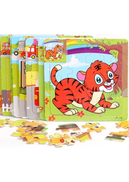 No.7 Tarzı Artoon Ahşap Hayvan ve Ulaşım 3D Yapboz Yapboz Ahşap Oyuncaklar Zeka Çocuklar Için Bebek Erken Eğitici Oyuncak (Yurt Dışından)