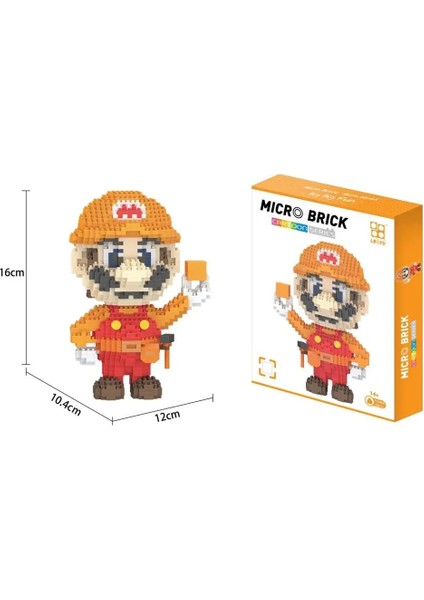 7105-KUTU Stili 9 Model Mini Süper Mario Bros Luigi Yoshi Waluigi Blokları Çocuklar Eğitici Mikro Mario Cosplay Yapı Tuğlası Oyuncaklar (Yurt Dışından)