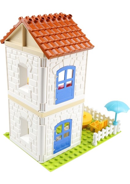 LXF-YD-094-2 Stili Dıy Aksesuarları Tuğla Ağaç Ev Taban Plakası Pencere Ev Kanepe Mobilya Büyük Parçacık Büyük Boy Yapı Taşları Doğum Günü Çocuk Oyuncak (Yurt Dışından) fırsatları