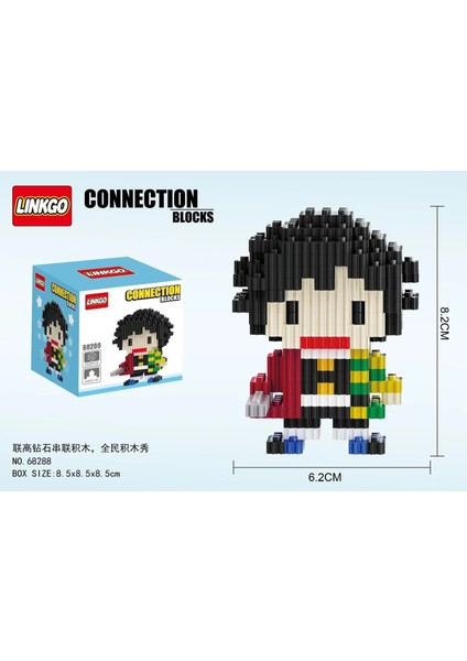 NO.68288 Stili Kutu ile + Anime Demon Slayer Figürleri Sihirli Yapı Taşları Kamado Tanjirou Nezuko Inosuke Mini Connectini Tuğla Oyuncaklar Çocuklar Için (Yurt Dışından)