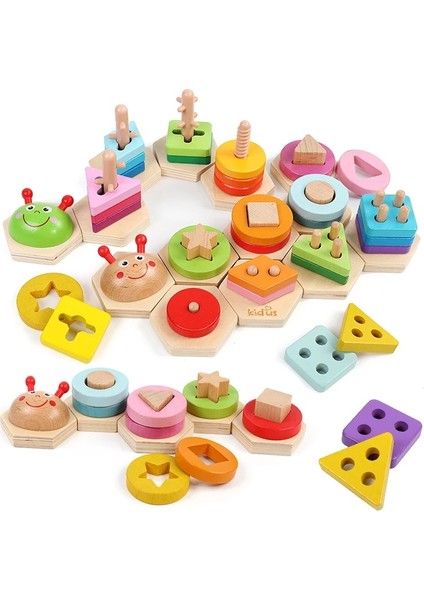 Hayvan Kulesi Stili Renkli Geometrik Şekiller Eşleşen Oyuncaklar Çocuklar Erken Öğrenme Egzersiz Uygulamalı Yetenek Montessori Eğitici Ahşap Oyuncaklar (Yurt Dışından) fırsatları